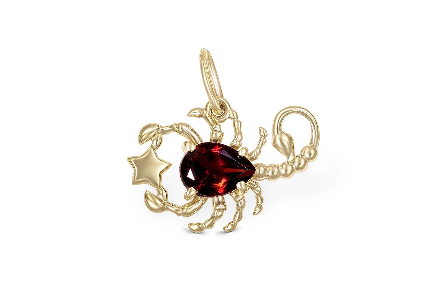 Подвеска Скорпион из жёлтого золота с ситаллом