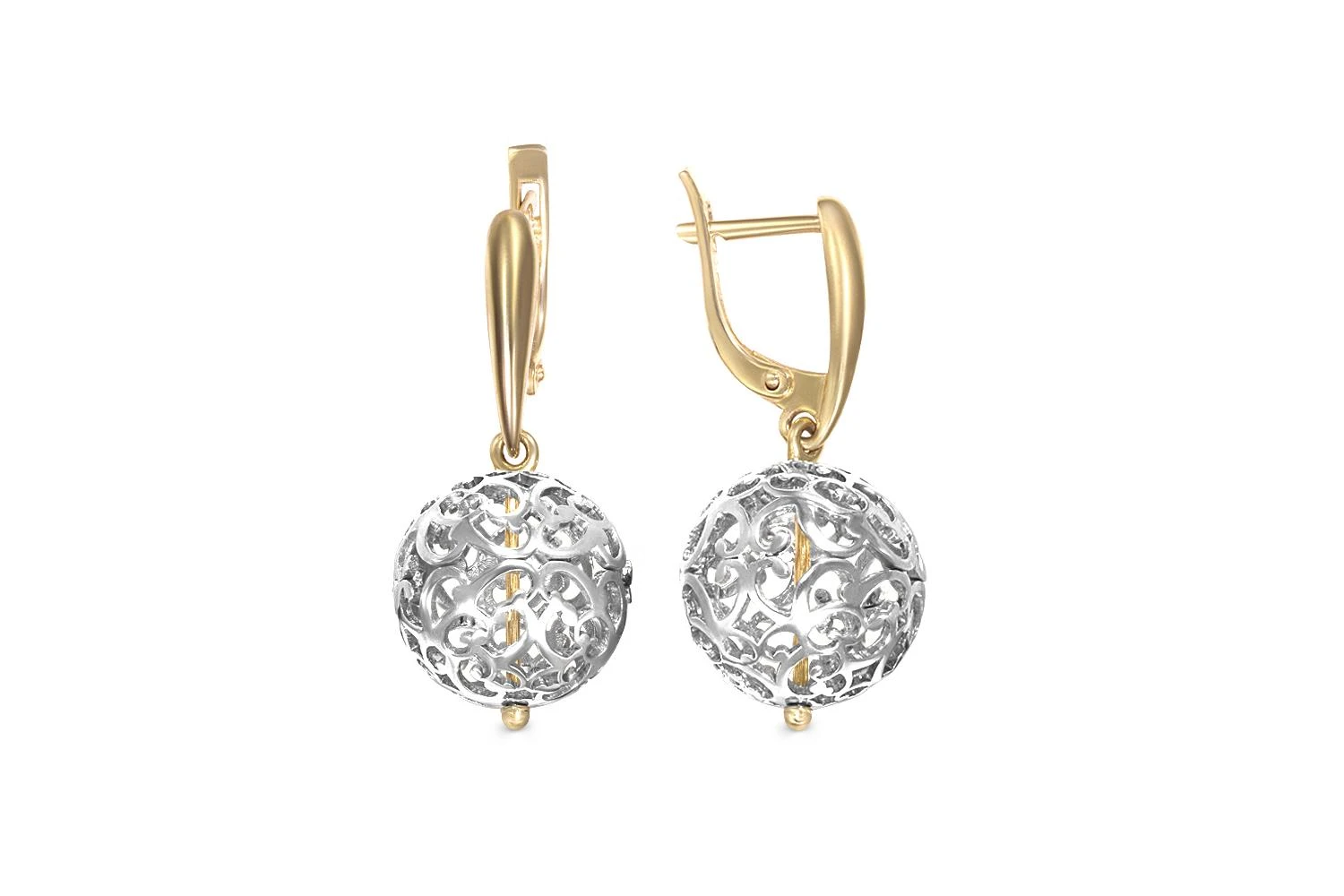 Серьги Шары из жёлтого золота без вставок