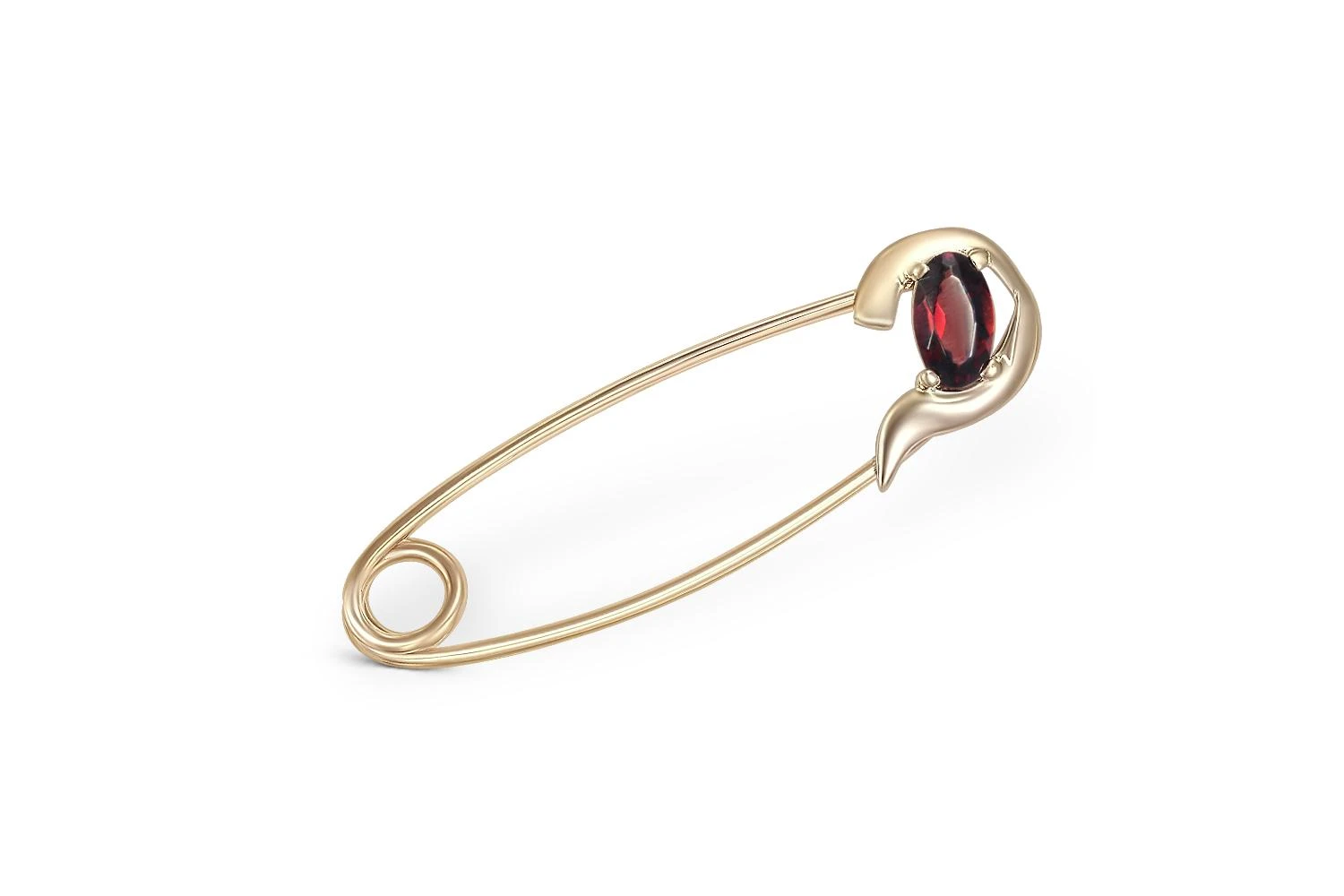 Булавка из жёлтого золота с гранатом