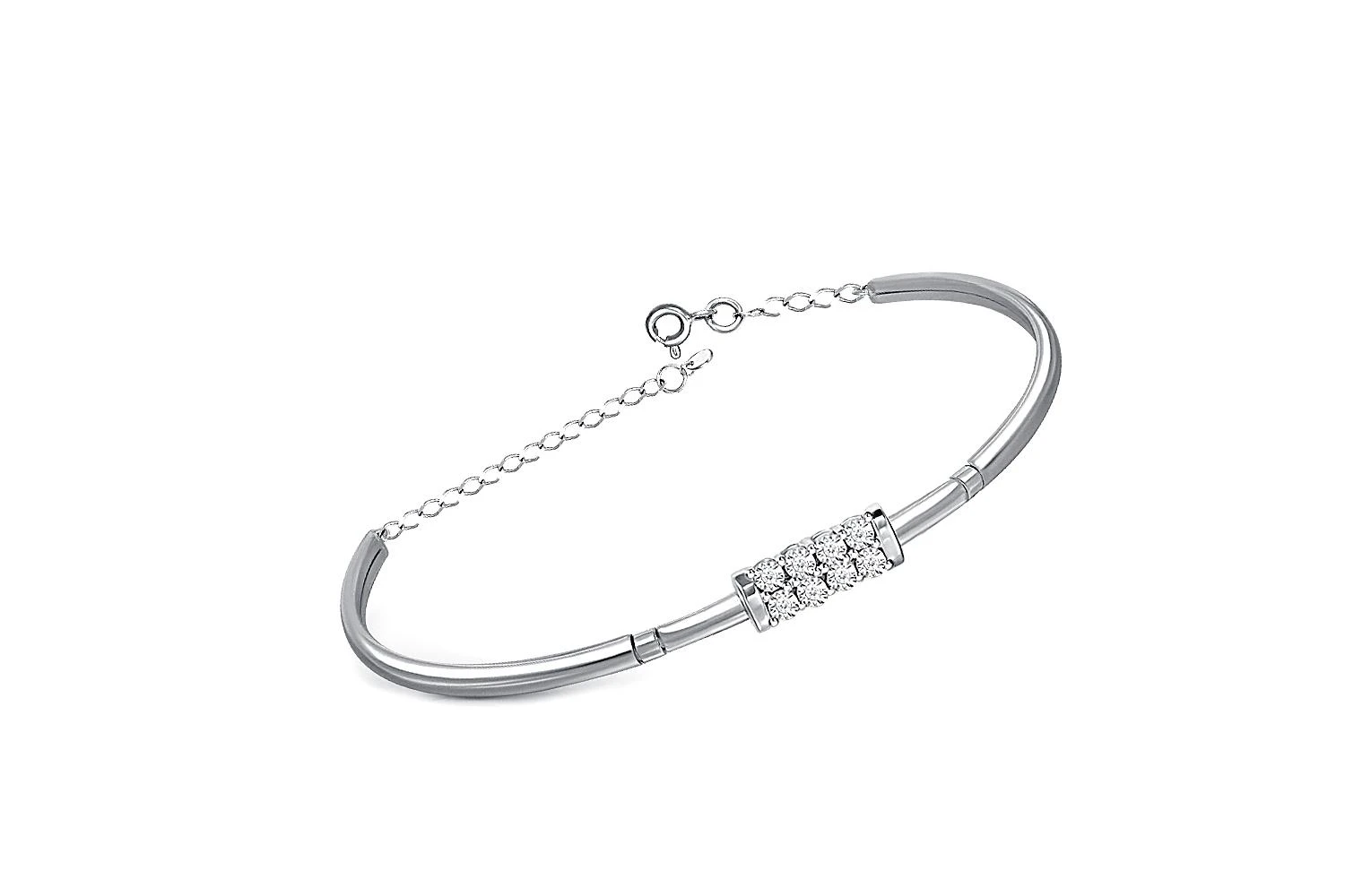 Браслет из белого золота с 8 бриллиантами