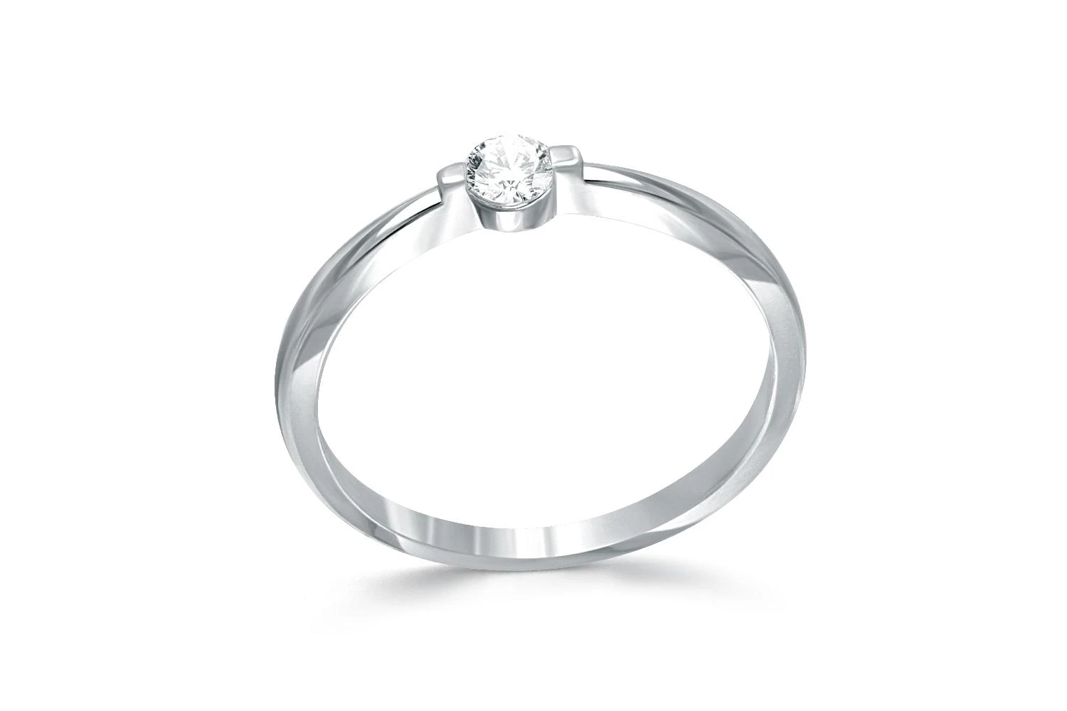 Кольцо из белого золота с бриллиантом