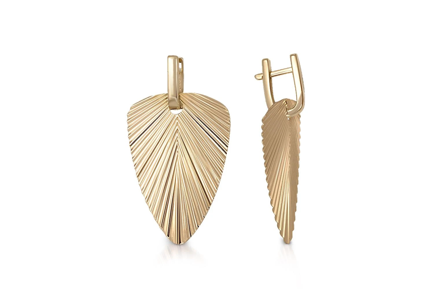 Серьги-трансформеры из жёлтого золота без вставок