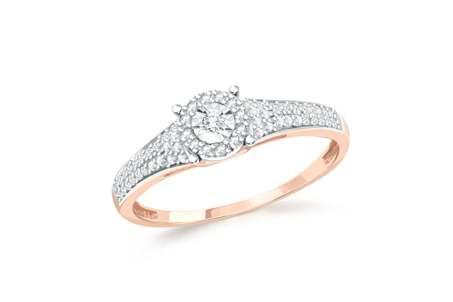 Кольцо из красного золота с 59 бриллиантами