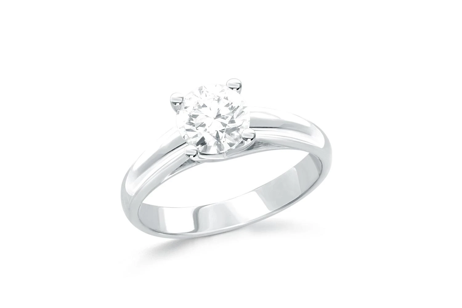 Кольцо из белого золота с муассанитом