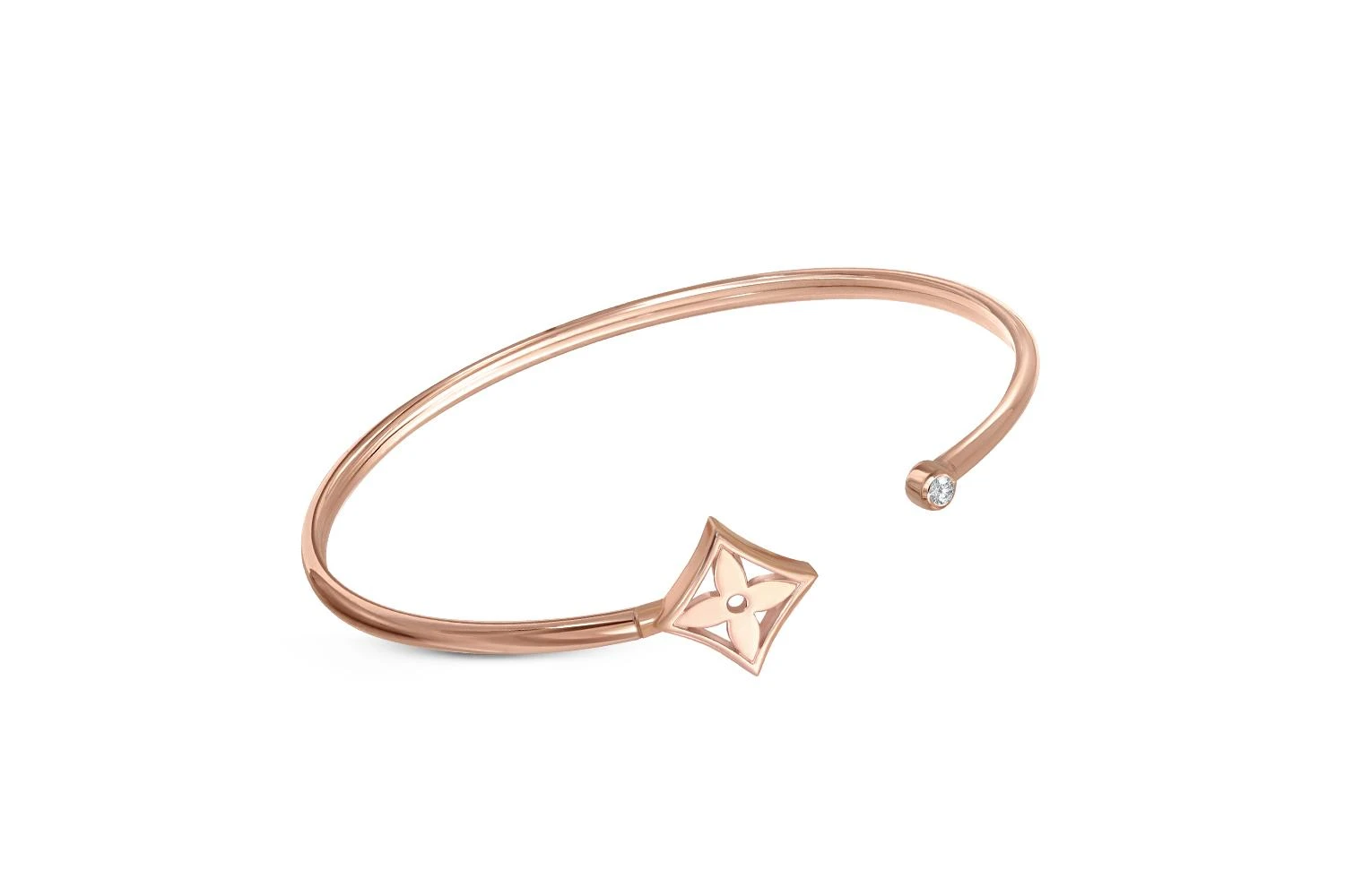 Браслет Клевер из красного золота с бриллиантом