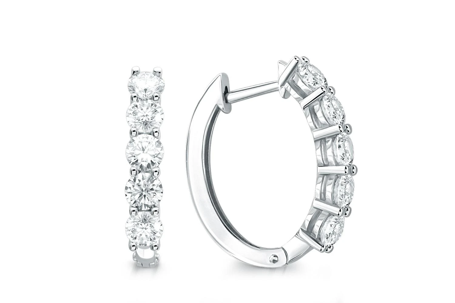 Серьги Дорожки из белого золота с 10 муассанитами