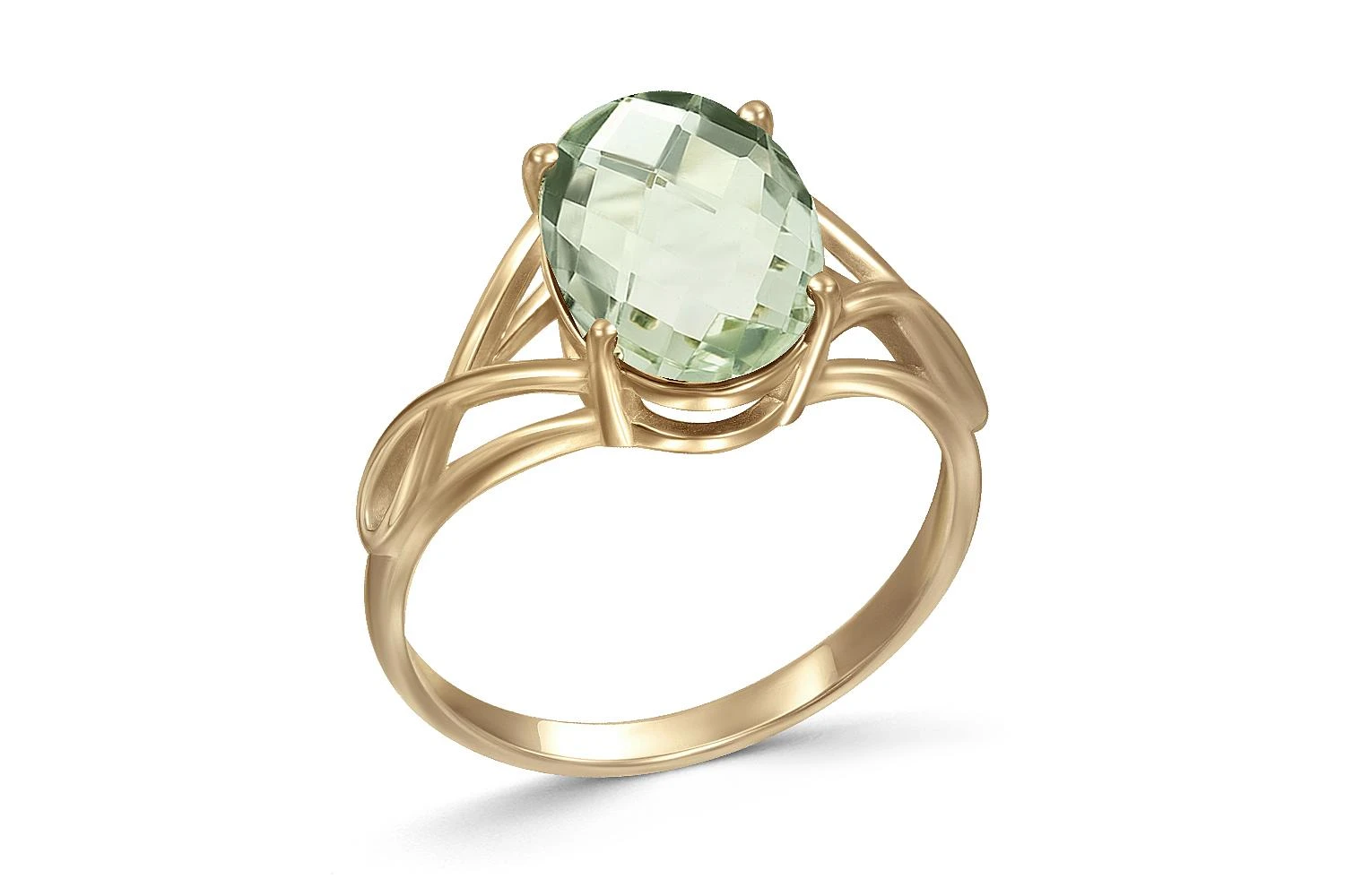 Кольцо из жёлтого золота с аметистом