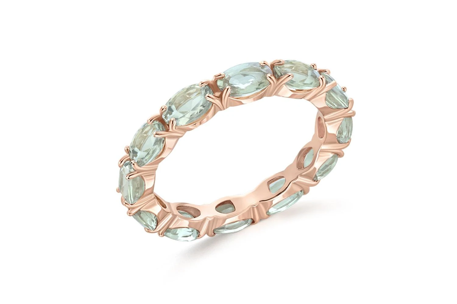 Кольцо Дорожка из красного золота с 14 аметистами