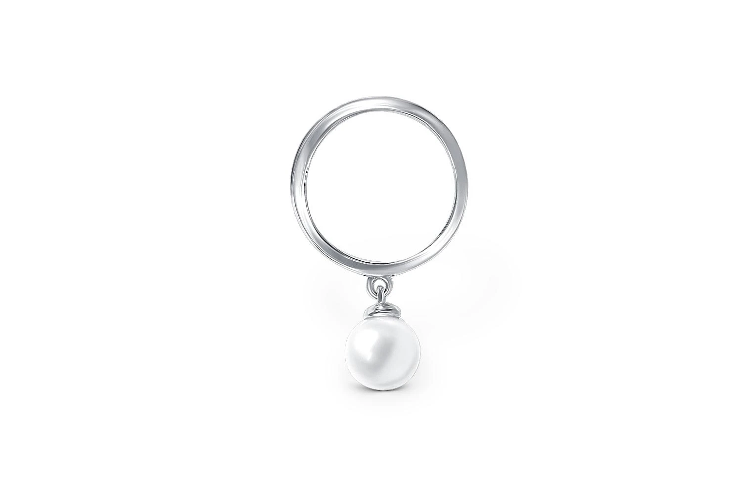 Подвеска Круг из белого золота с жемчугом