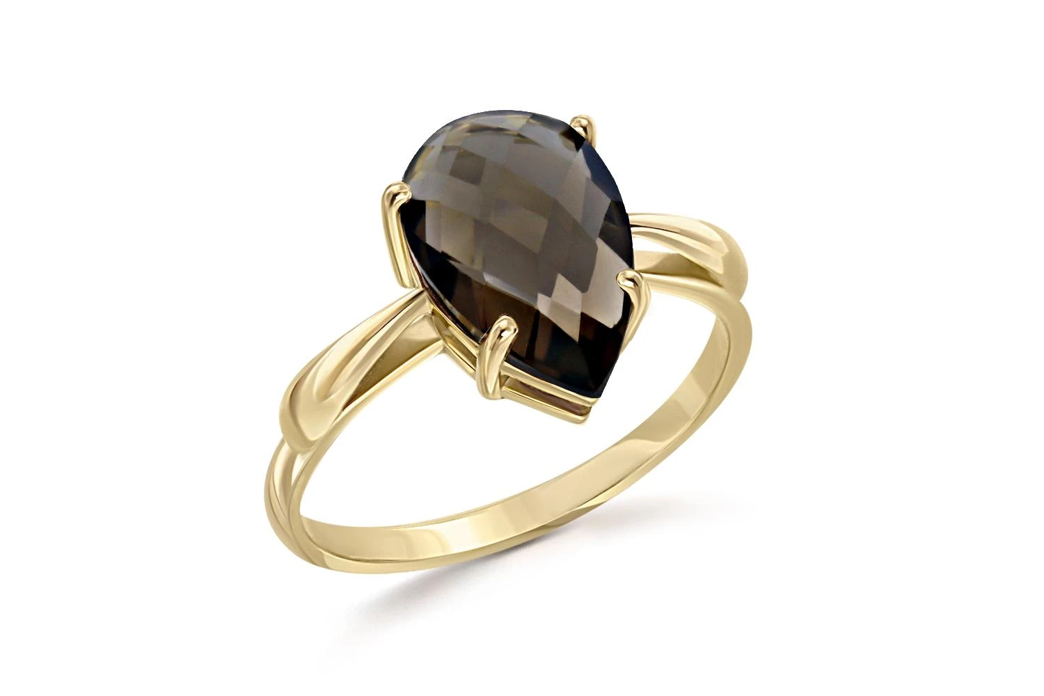 Кольцо из жёлтого золота с раухтопазом