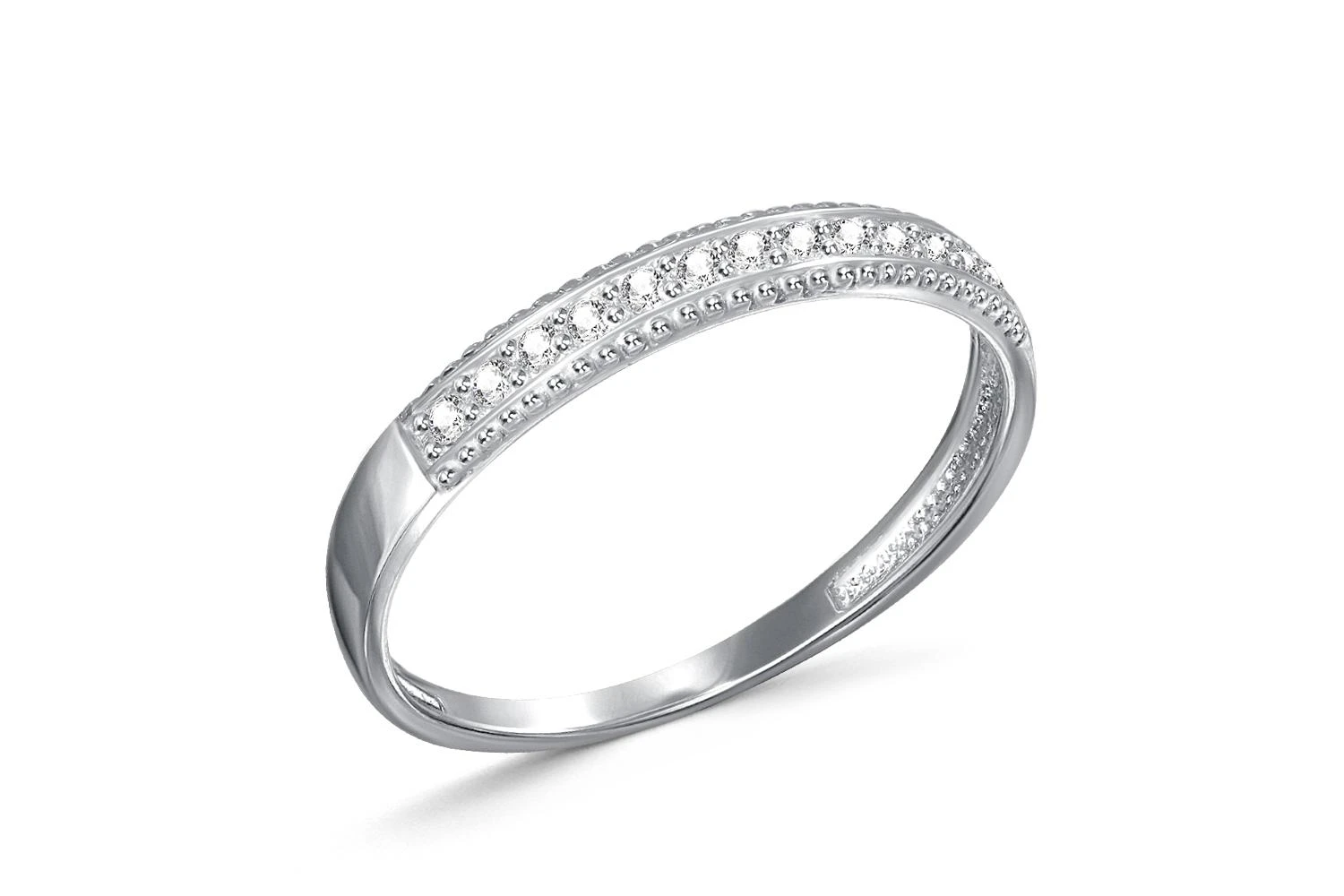 Кольцо Дорожка из белого золота с 13 фианитами