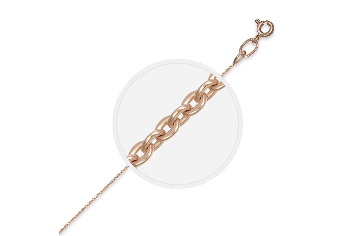 Цепь плетение якорь ⌀ нити 0,35 мм  из красного золота