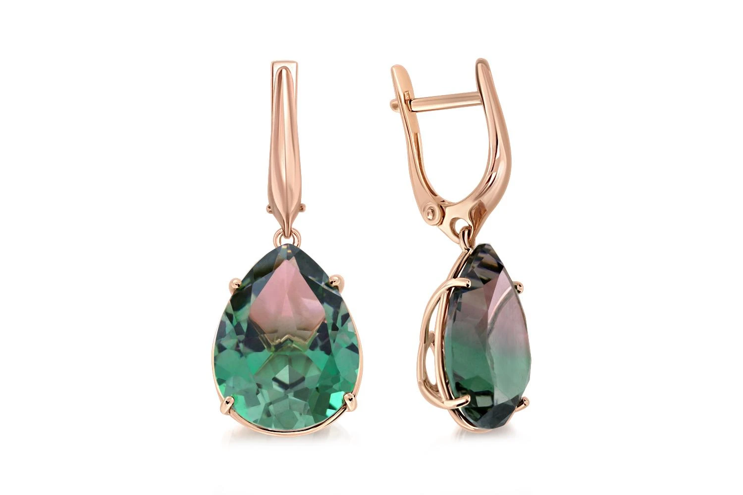 Серьги из красного золота с 2 наноситалами