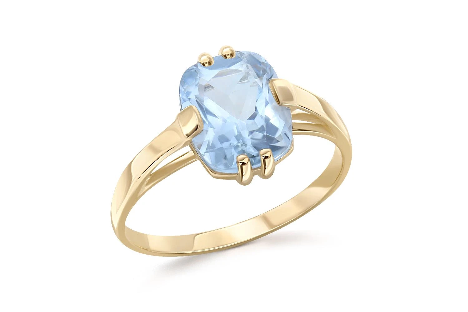 Кольцо из жёлтого золота с топазом sky