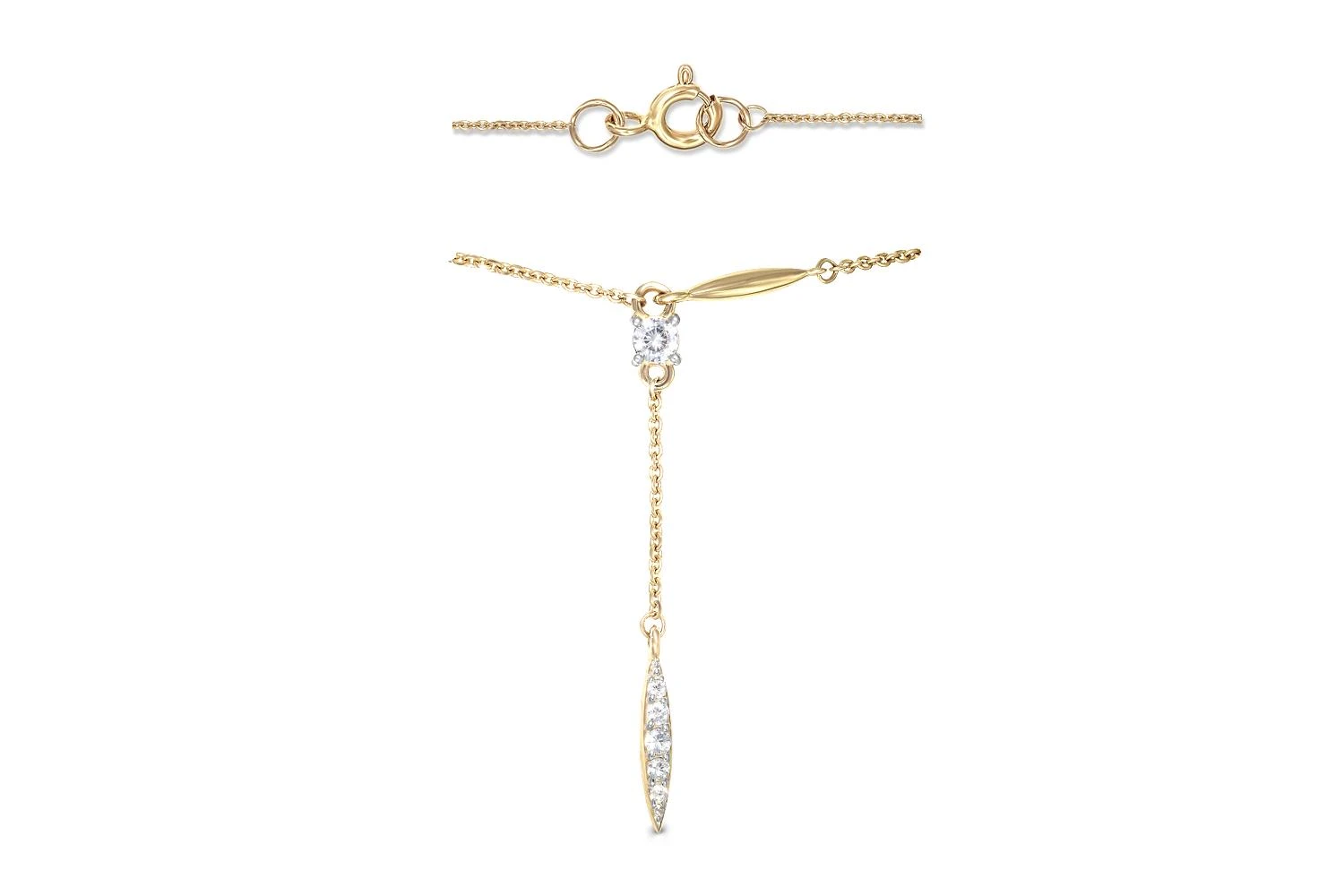 Колье из жёлтого золота с 6 фианитами