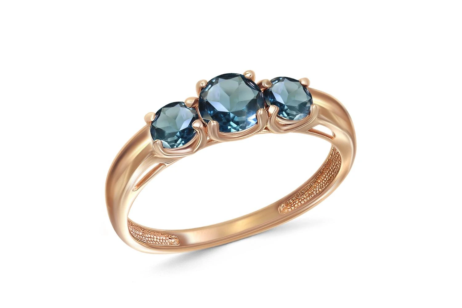 Кольцо из красного золота с 3 топазами лондон