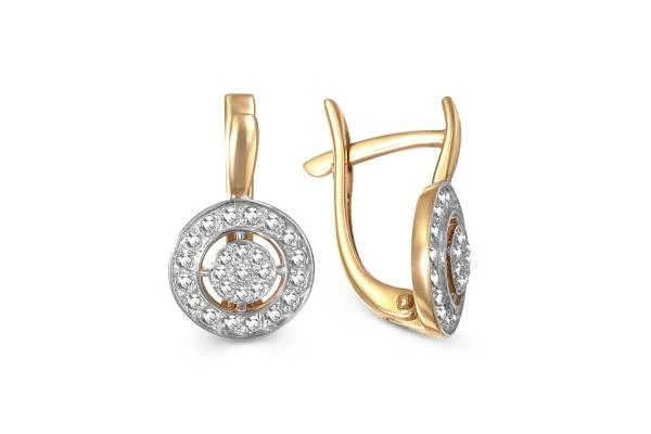 Серьги из жёлтого золота с 50 бриллиантами