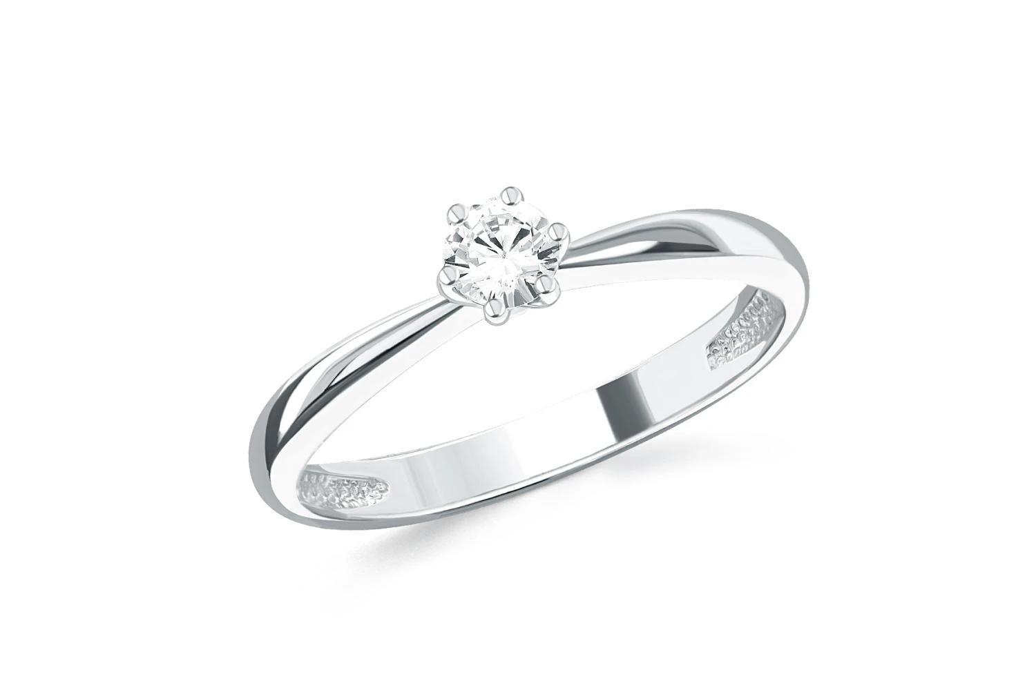 Кольцо из белого золота с муассанитом