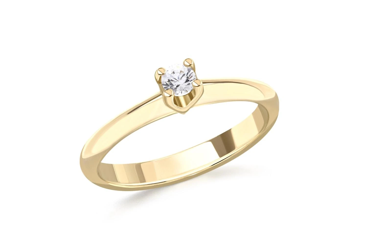 Кольцо из жёлтого золота с муассанитом