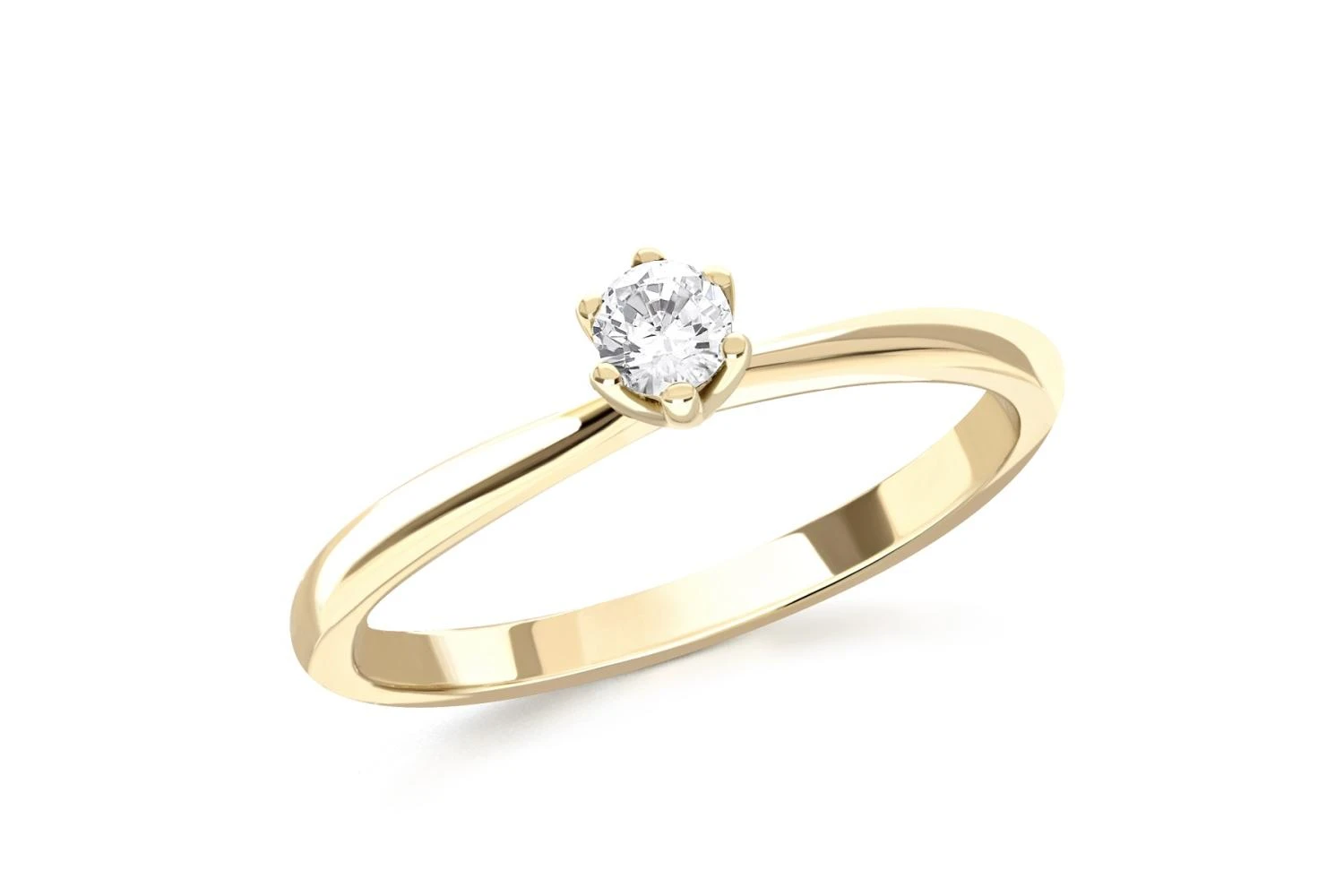 Кольцо из жёлтого золота с муассанитом