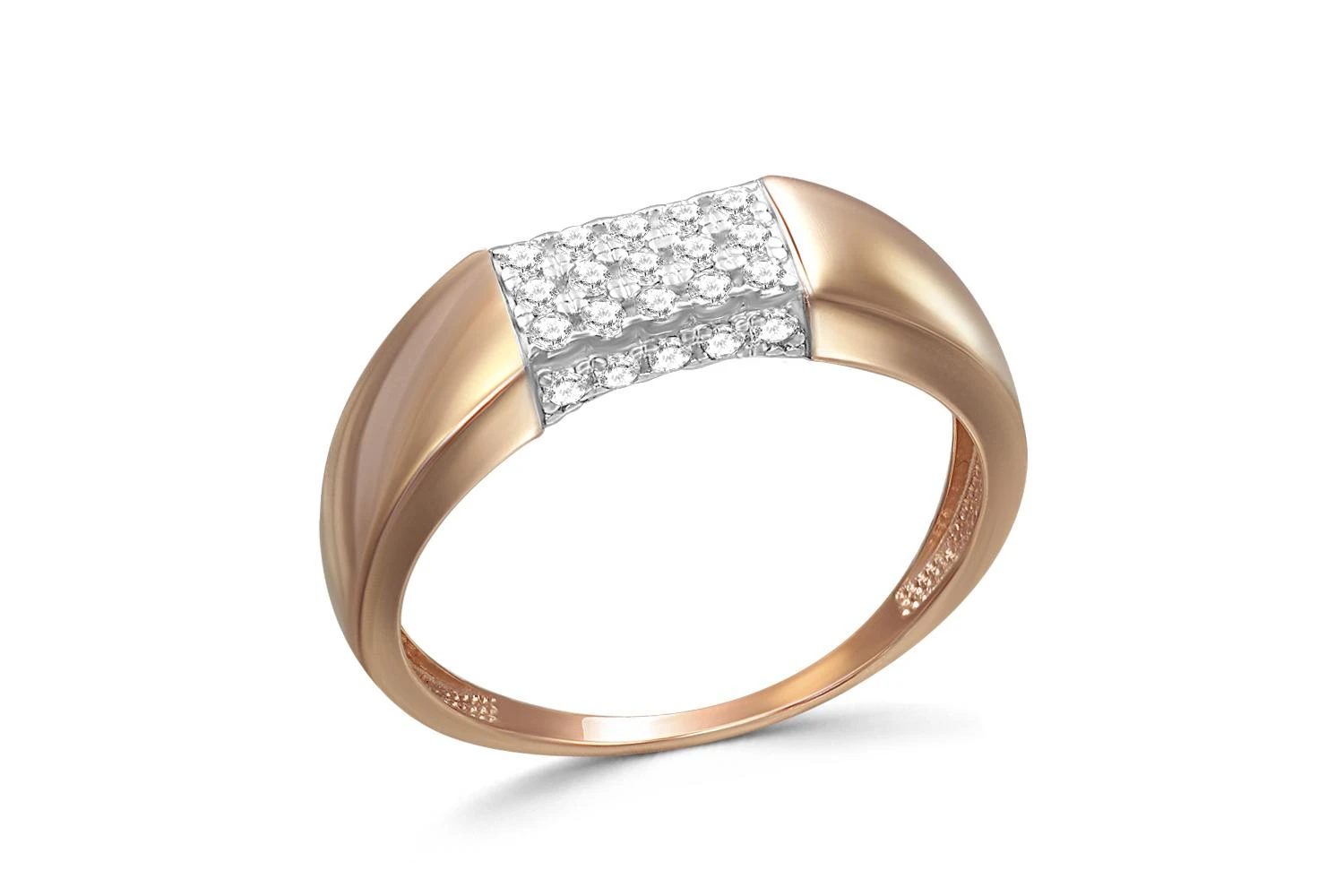 Кольцо из красного золота с 325 фианитами