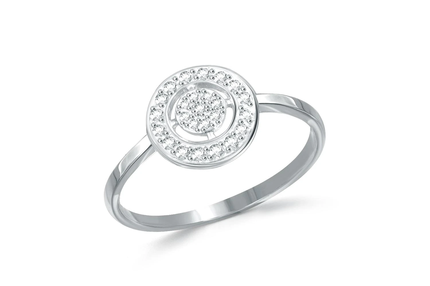 Кольцо из белого золота с 25 бриллиантами