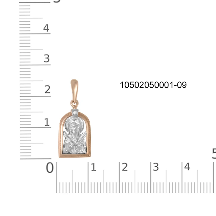 Иконка из красного золота с фианитом