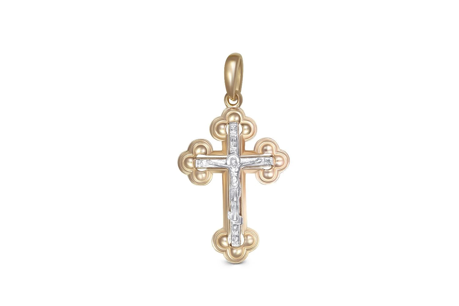 Крест из жёлтого золота без вставок