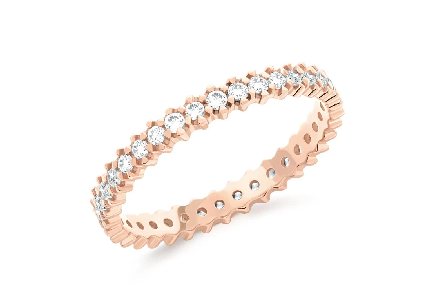 Кольцо из красного золота с 36 фианитами