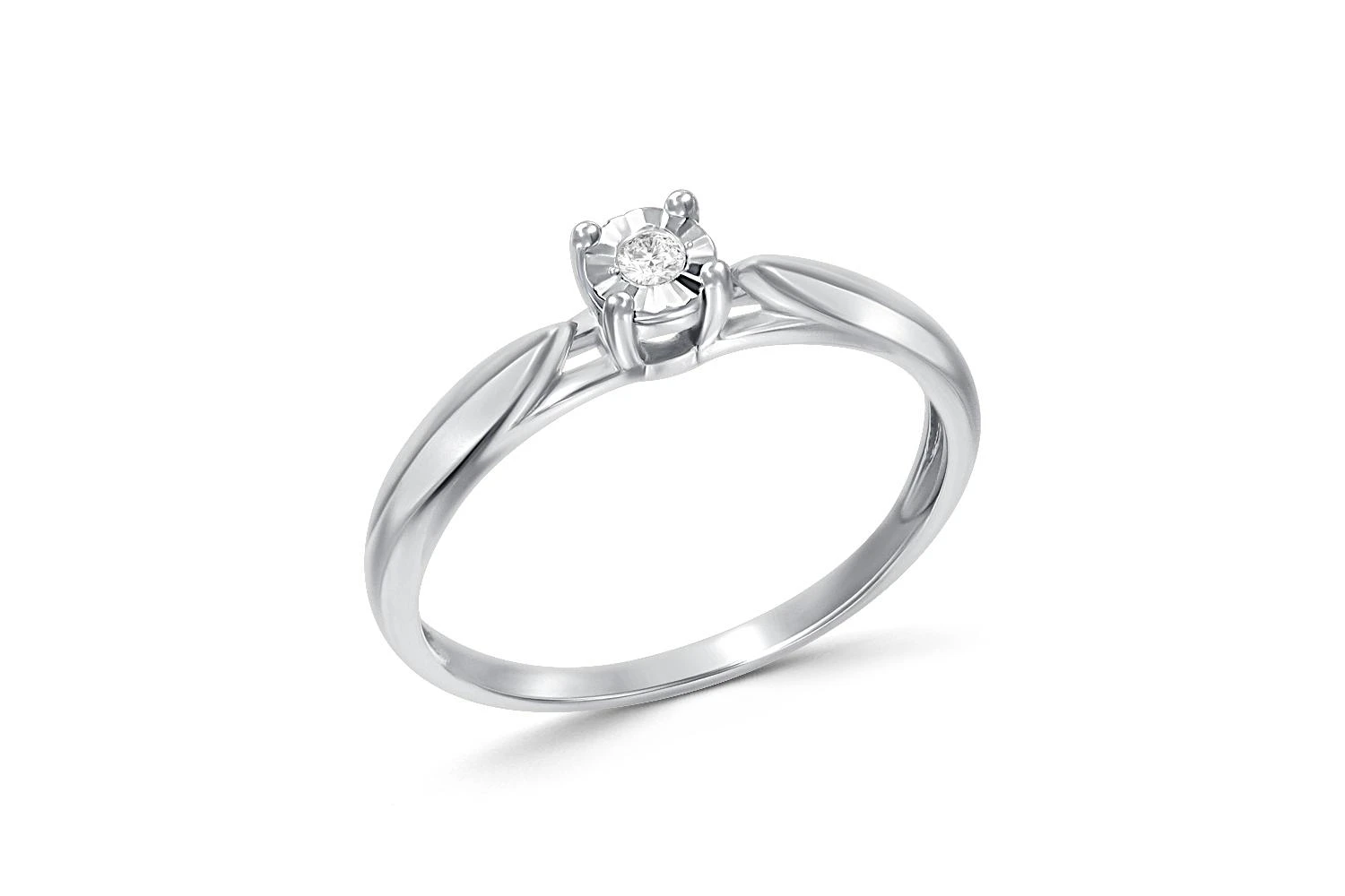 Кольцо из белого золота с бриллиантом