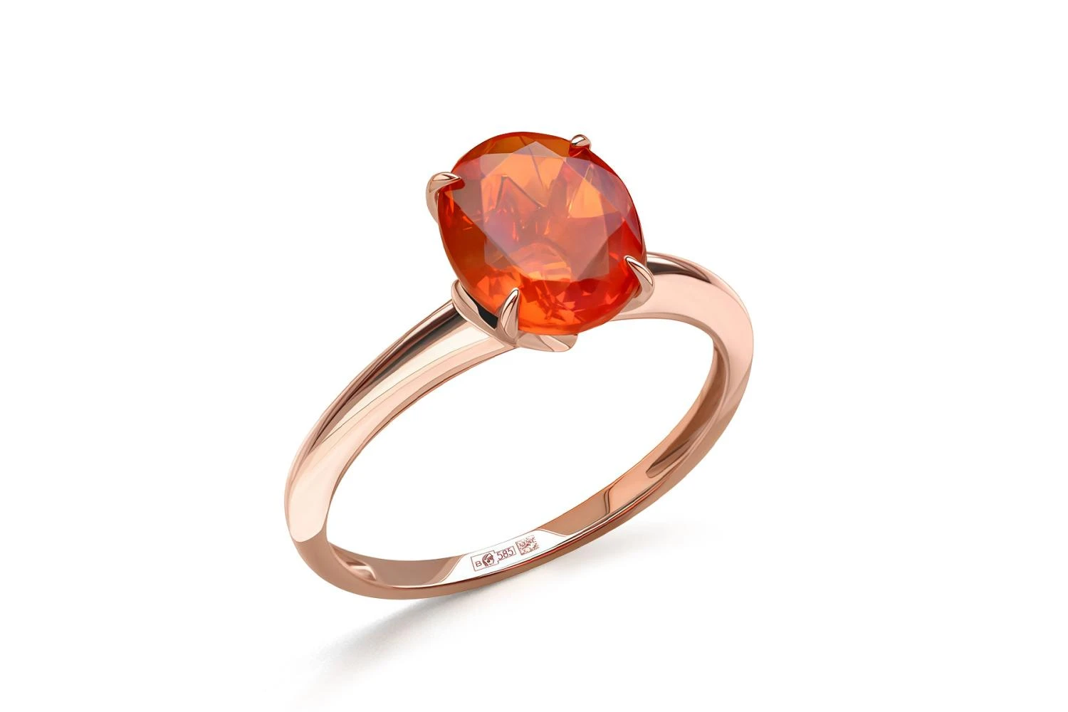 Кольцо из красного золота с 