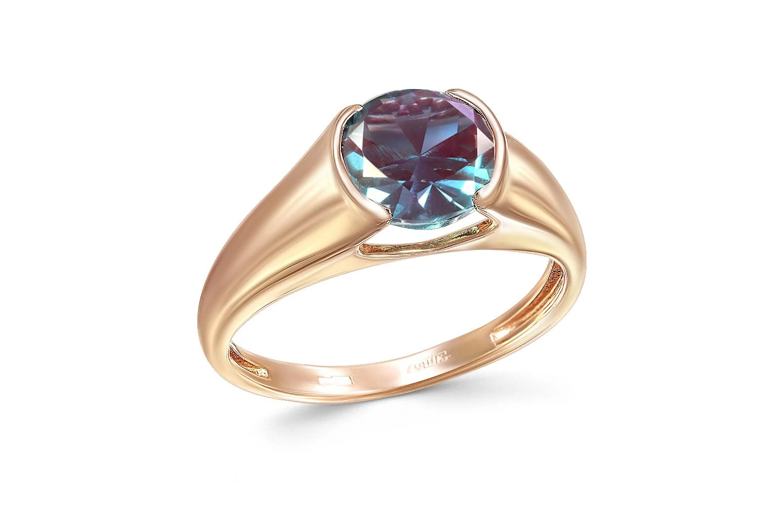 Кольцо из красного золота с александритом