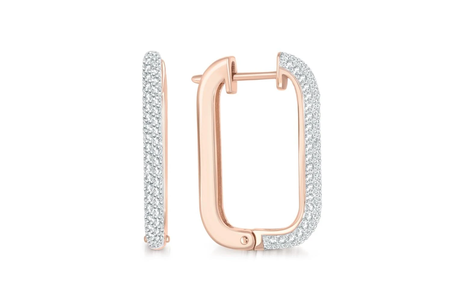 Серьги из красного золота с 186 фианитами