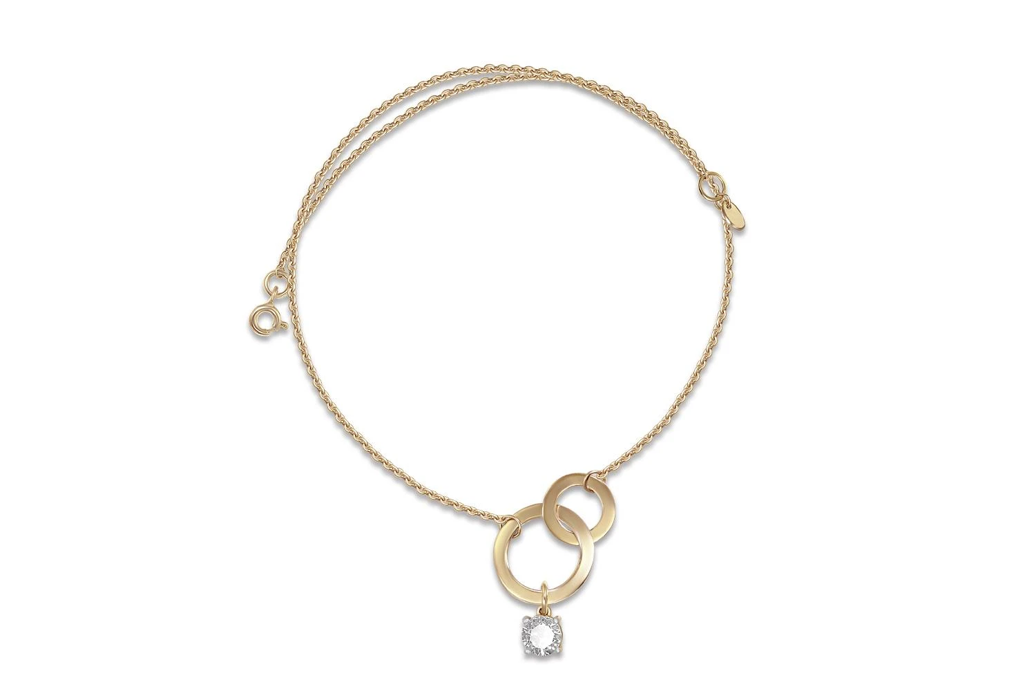 Колье Круг из жёлтого золота с фианитом