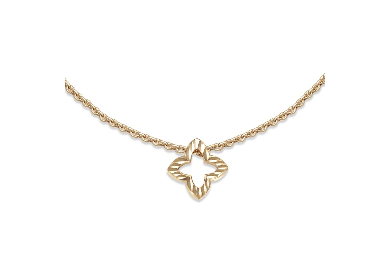 Колье Клевер из жёлтого золота без вставок