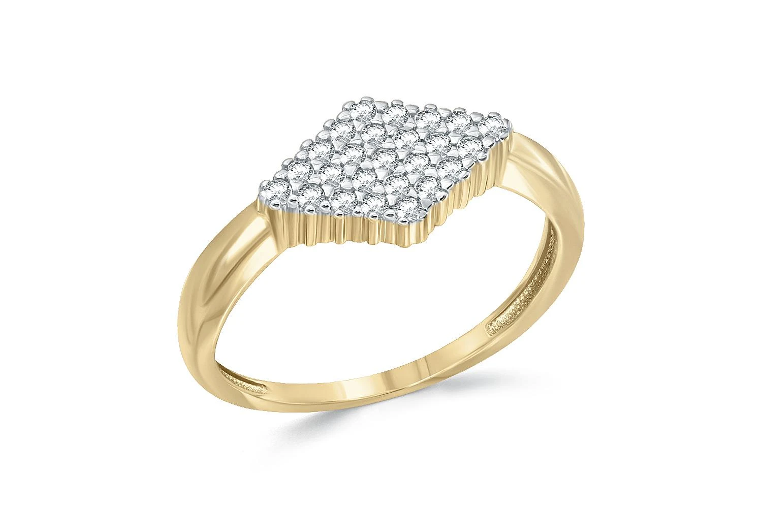 Кольцо из жёлтого золота с 25 фианитами