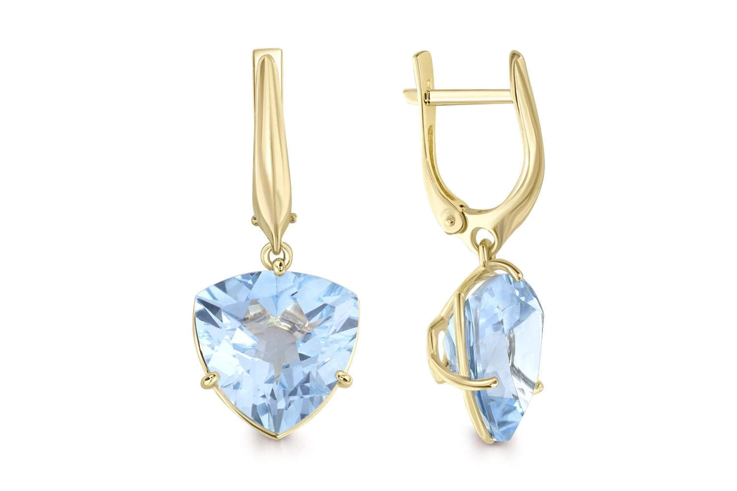 Серьги из жёлтого золота с 2 топазами sky