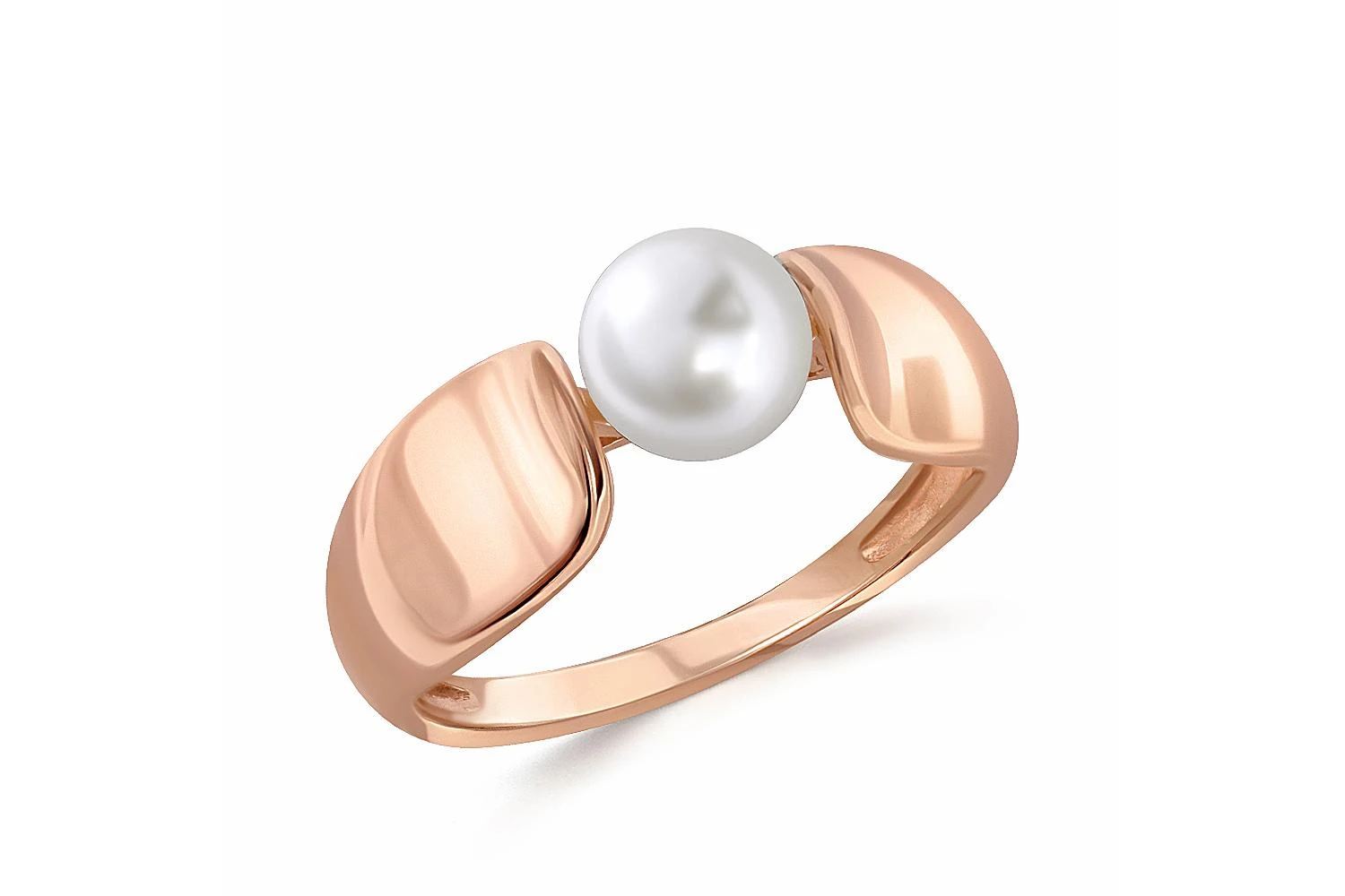Кольцо из красного золота с жемчугом
