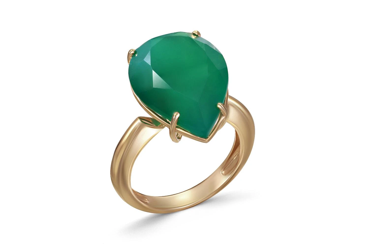 Кольцо из жёлтого золота с халцедоном