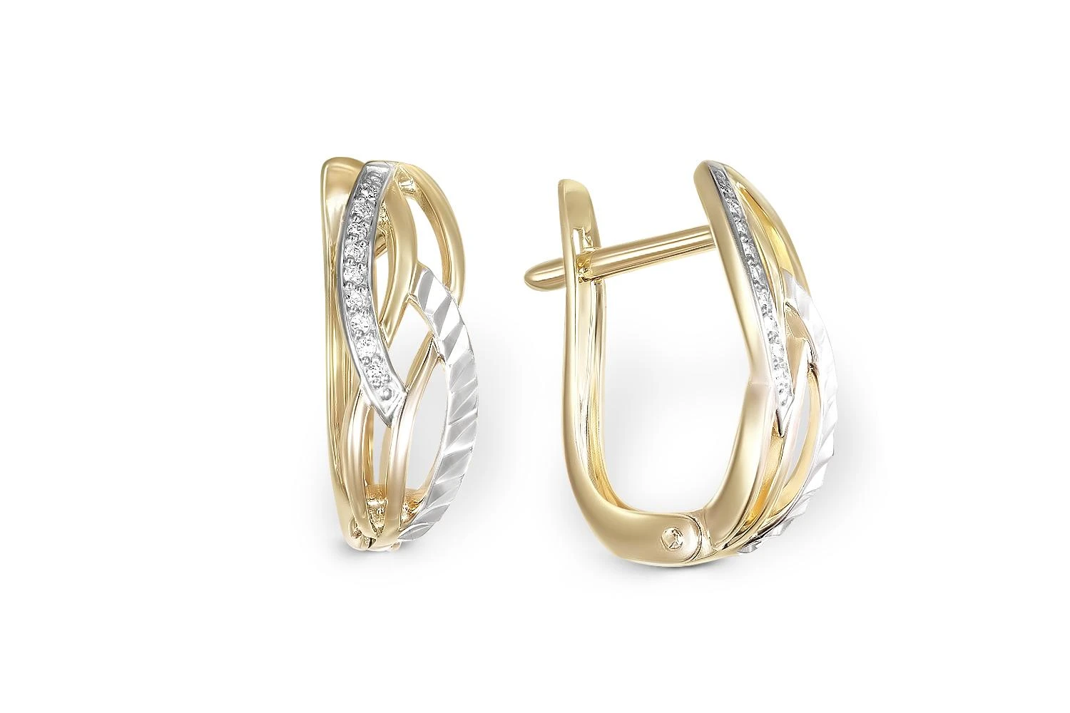 Серьги из жёлтого золота с 18 бриллиантами