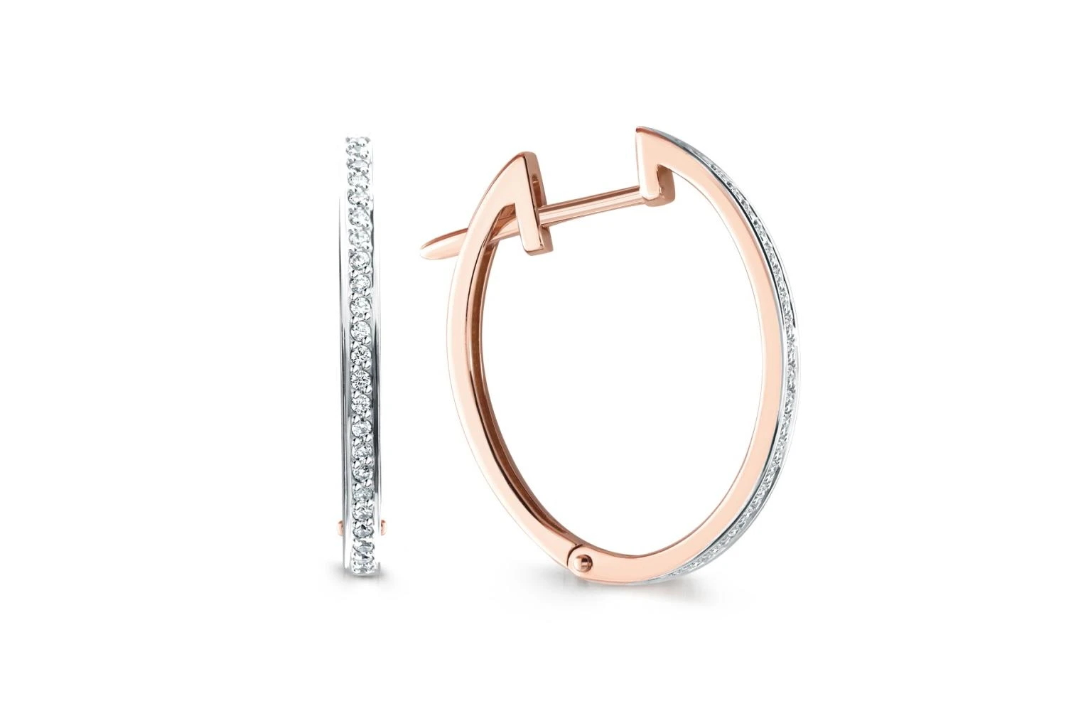 Серьги из красного золота с 48 бриллиантами