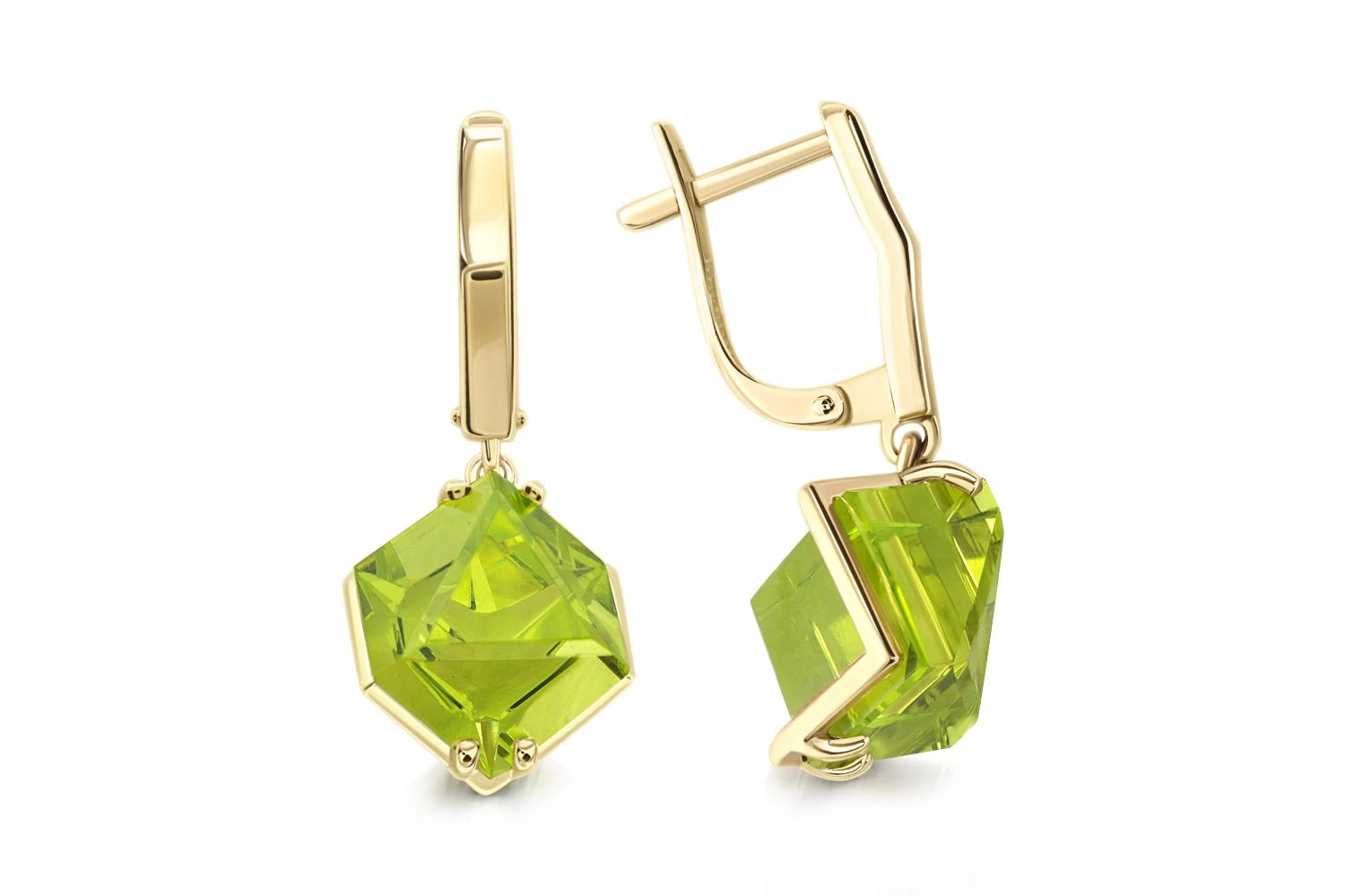 Серьги из жёлтого золота с 2 наноситалами