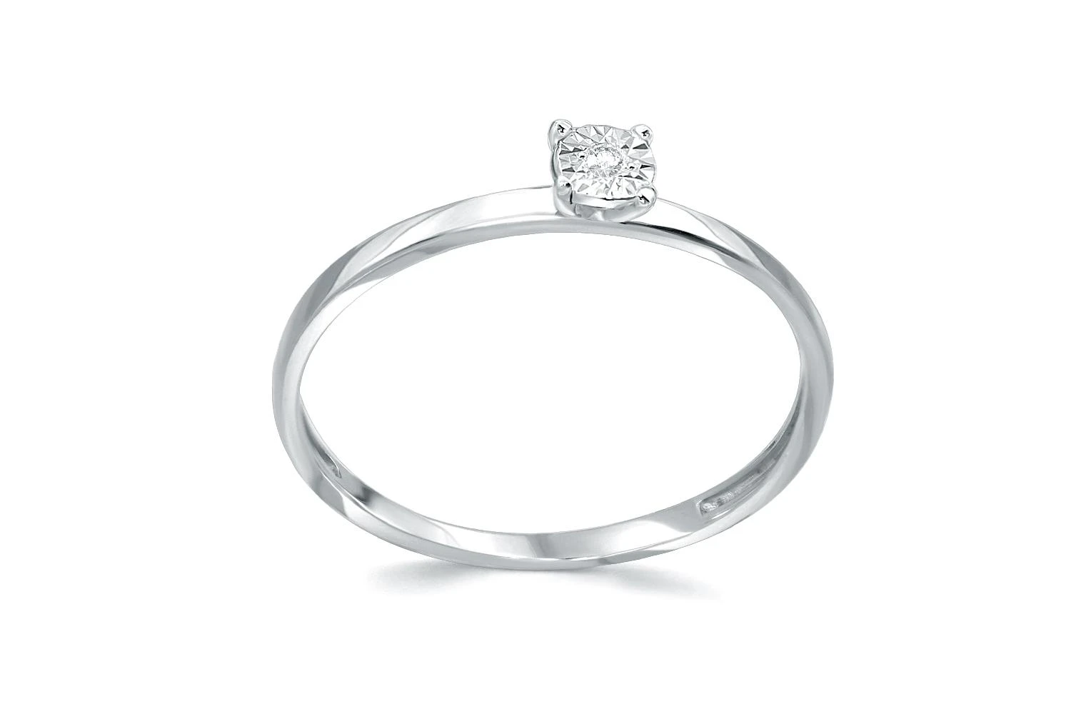 Кольцо из белого золота с бриллиантом