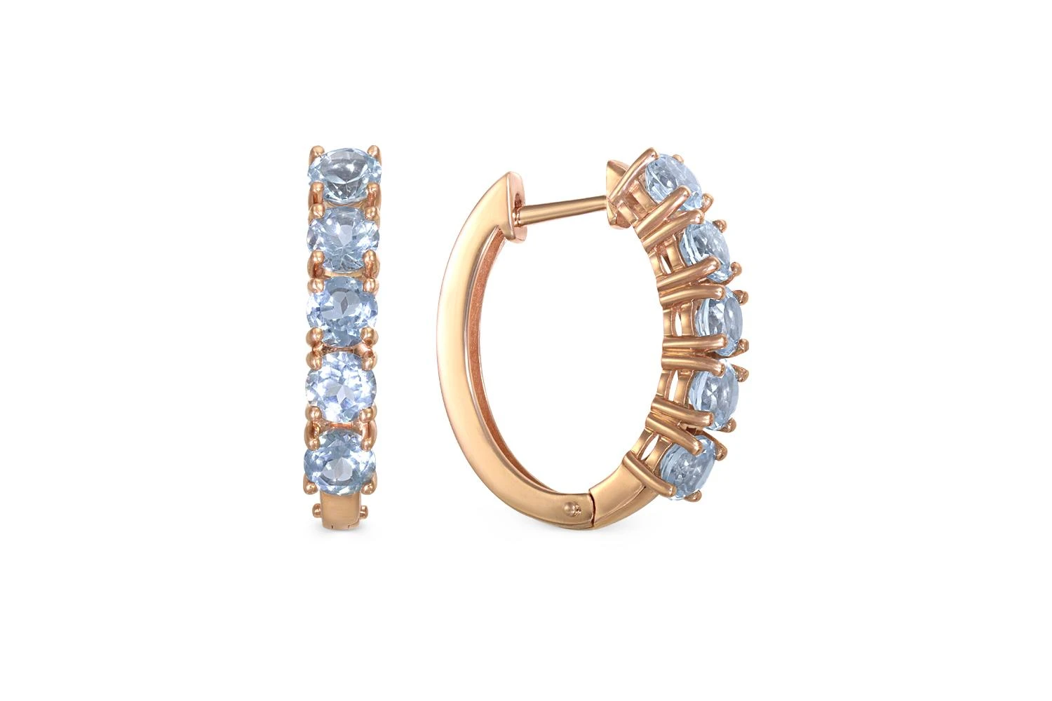 Серьги Дорожки из красного золота с 10 топазами sky