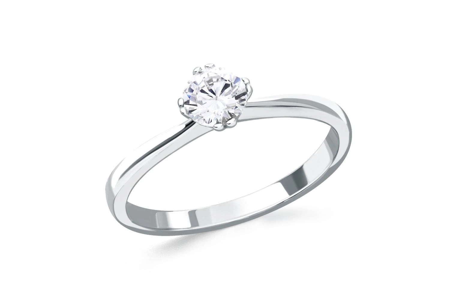 Кольцо из белого золота с бриллиантом