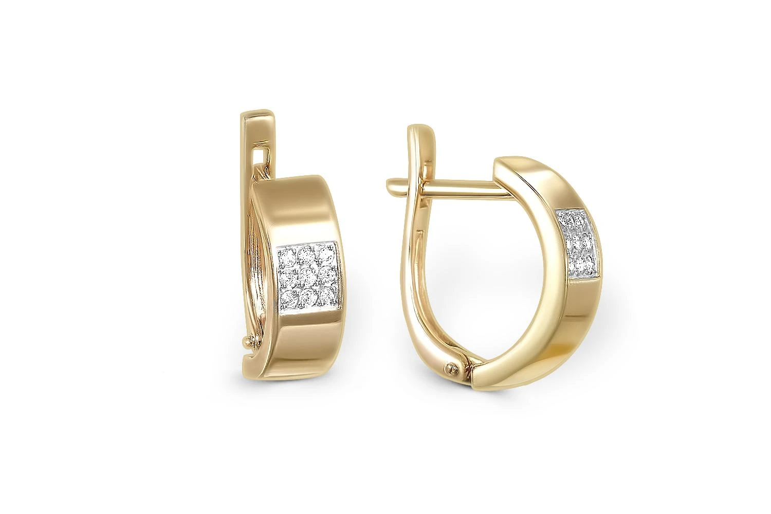 Серьги из жёлтого золота с 18 бриллиантами