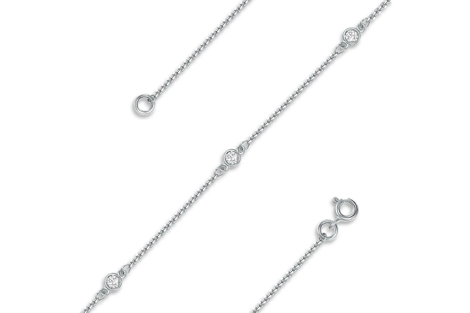 Браслет из белого золота с 3 бриллиантами