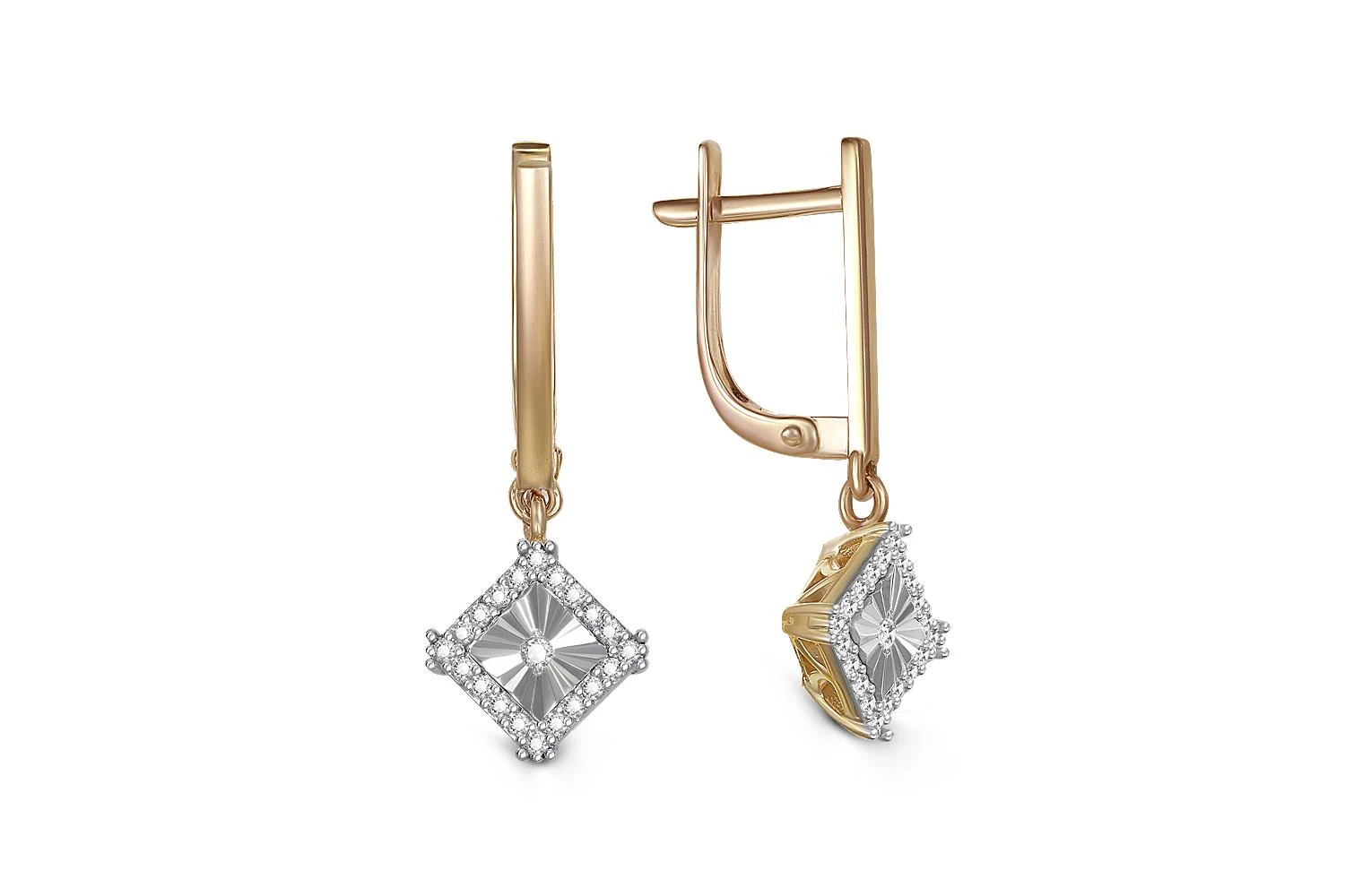 Серьги из жёлтого золота с 42 бриллиантами