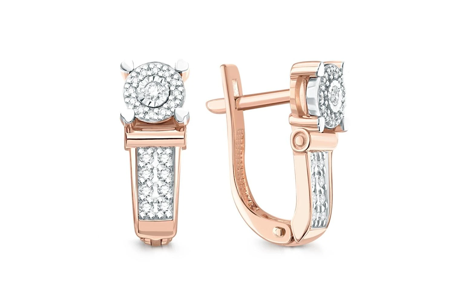 Серьги из красного золота с 42 бриллиантами