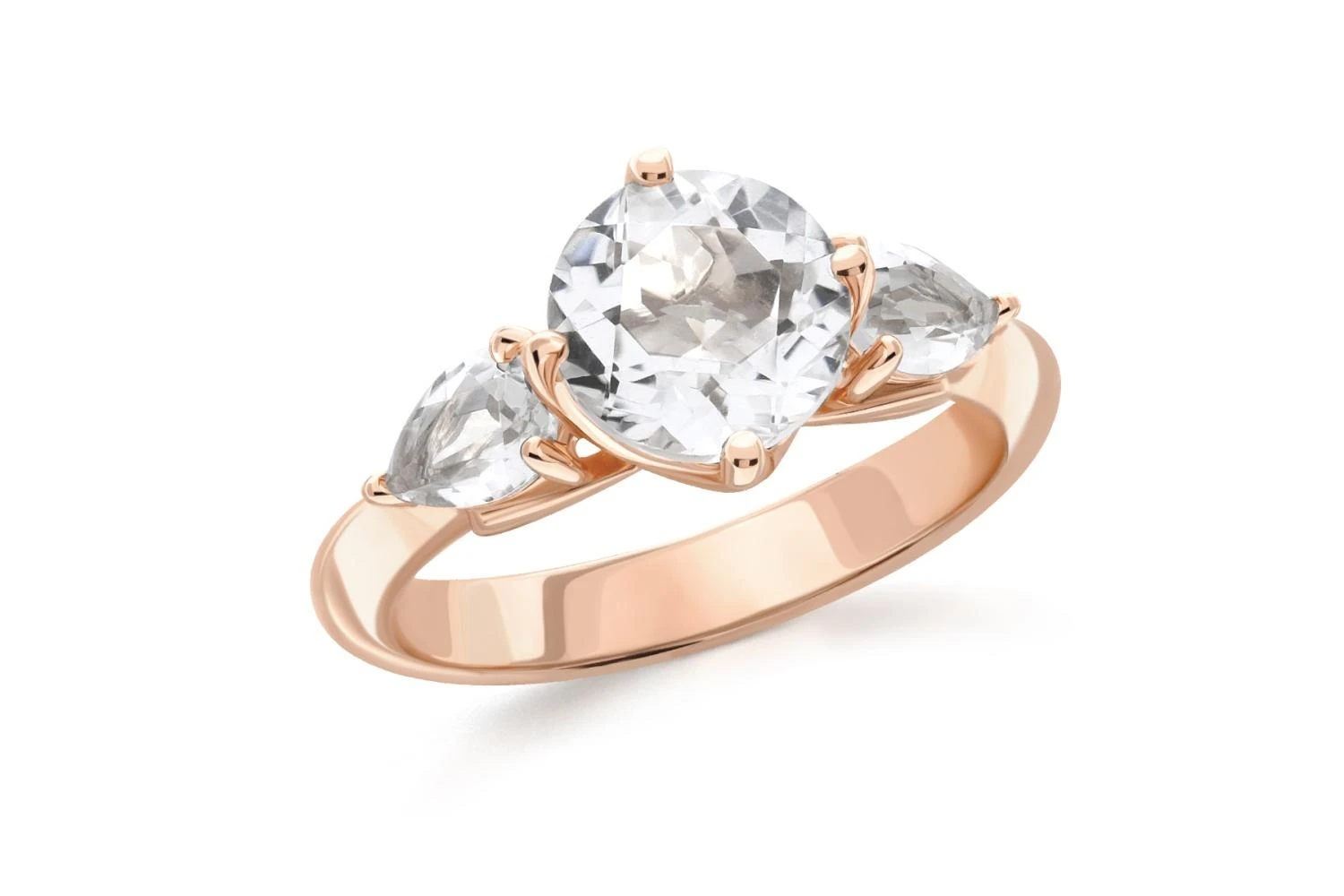 Кольцо из красного золота с горным хрусталём